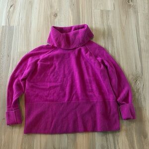 ATHLETA Fuchsia Wool/Cashmere Blend Turtleneck Sweater Size Small
